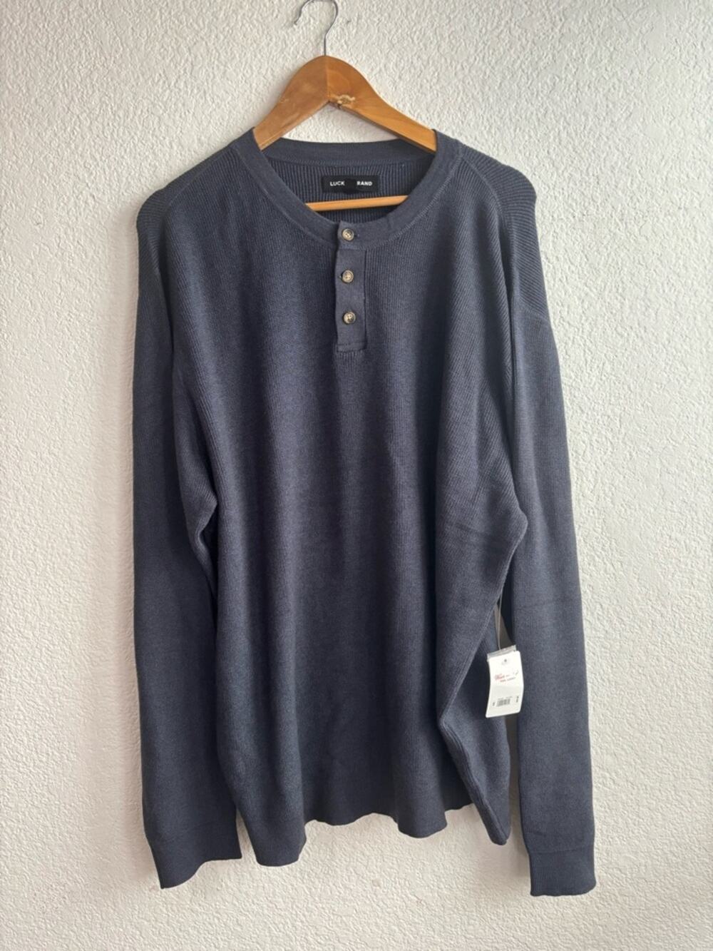 Lucky Brand Navy Thermal Henley XXL New